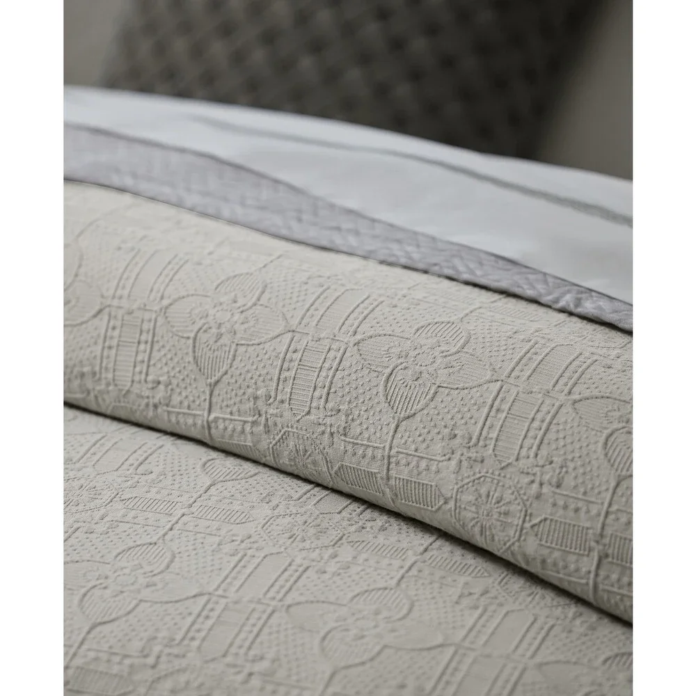 Lauren Ralph Lauren Sascha Textured Medallion Comforter Set Gray Full/Queen